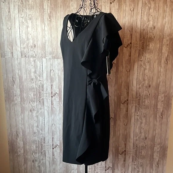 off the shoulder bodycon dress black Ashton Off Shoulder Velvet Long Sleeve Bodycon Dress M / 6-8 main image 0
